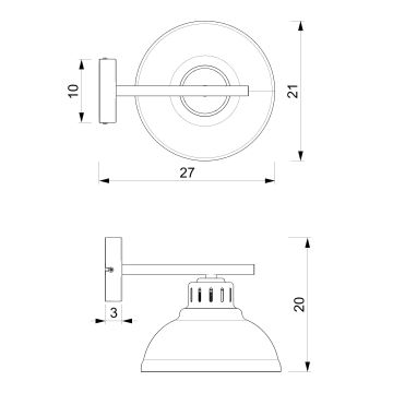 Bevestigde hanglamp SVEN 1xE27/15W/230V zwart/goud