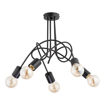 Bevestigde hanglamp TANGO 5xE27/60W/230V zwart