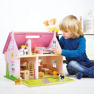 Bigjigs Toys - Draagbaar houten poppenhuis