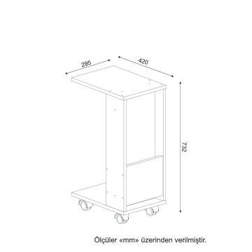 Bijzettafel AFITAB 73x42 cm wit