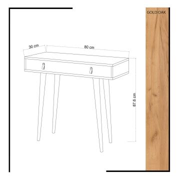 Bijzettafel DOKKA 88x80 cm wit/beige