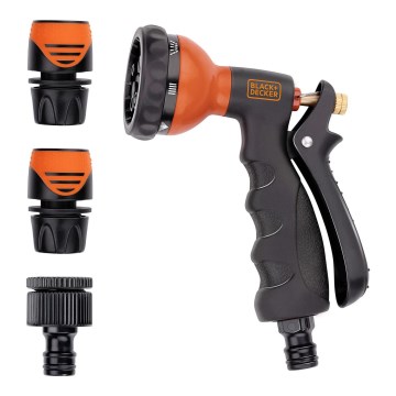 BLACK+DECKER - Pistolet d'arrosage avec 3 connecteurs