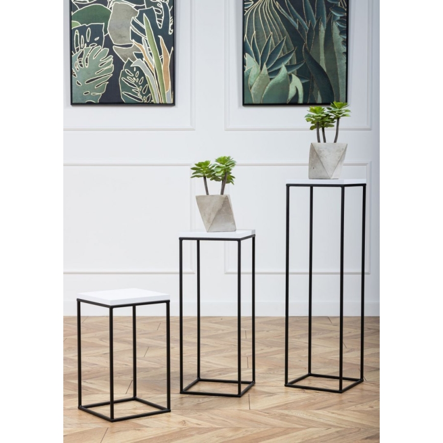 Bloemenstandaard BASICLOFT 60x24 zwart/wit