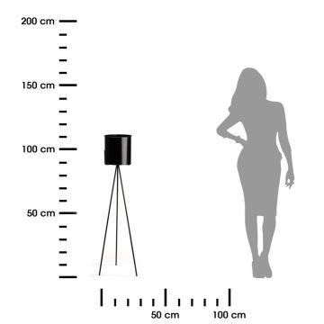 Bloemenstandaard TRIPOD 110x25 cm zwart