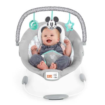 Bright Starts - Chaise longue vibrante pour bébé avec une mélodie MICKEY MOUSE