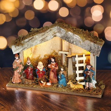 Brilagi - Décoration de Noël LED LED/2xAA crèche