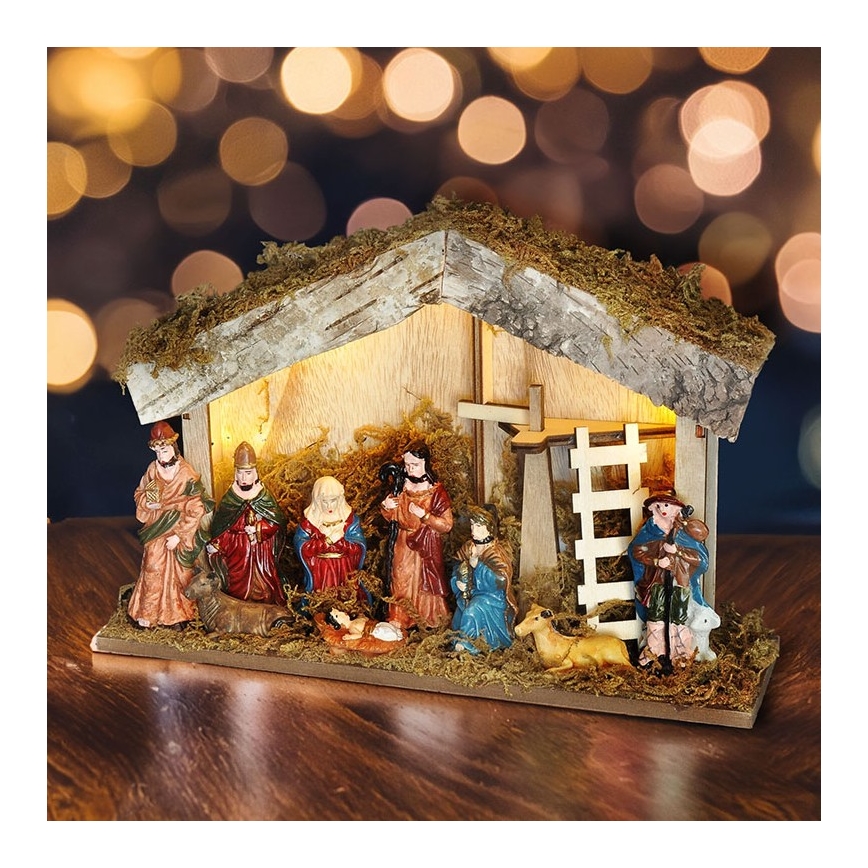 Brilagi - Décoration de Noël LED LED/2xAA crèche