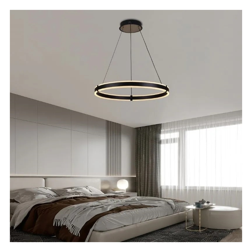 Brilagi - Dimbare LED hanglamp aan een koord CIRCLE LED/85W/230V 3000-6500K zwart + afstandsbediening