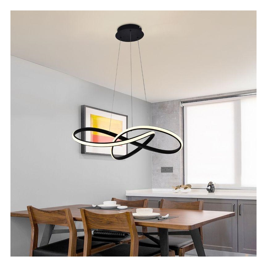 Brilagi - Dimbare LED hanglamp aan een koord COSMOWAVE LED/70W/230V zwart + afstandsbediening