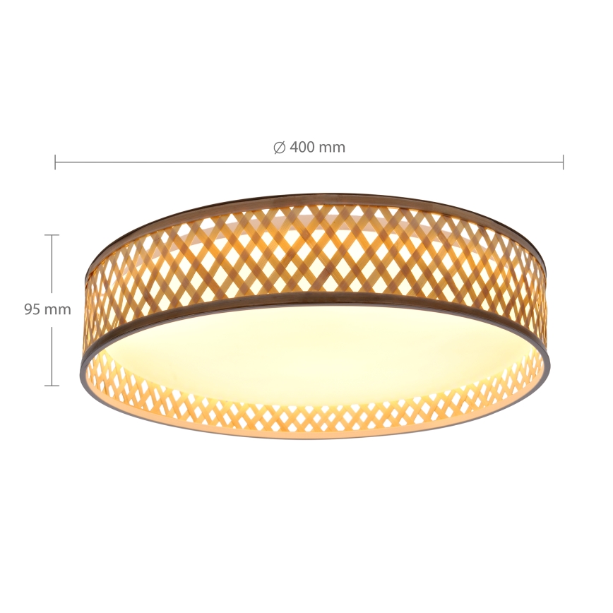 Brilagi - Dimbare LED plafondlamp CAMILA LED/48W/230V 3000-6500K bamboe diameter 40 cm + afstandsbediening