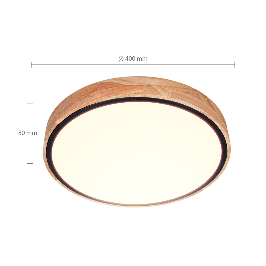 Brilagi - Dimbare LED plafondlamp GLORIA LED/48W/230V 3000-6500K eiken diameter 40 cm + afstandsbediening