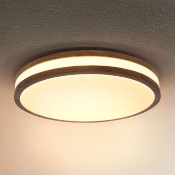 Brilagi - Dimbare LED plafondlamp MOLINA LED/48W/230V 3000-6500K eiken diameter 38 cm + afstandsbediening