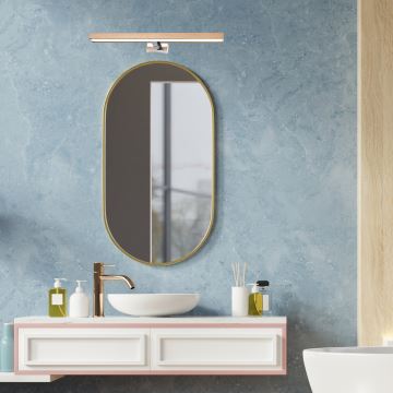 Brilagi - Éclairage de miroir salle de bain WOODY MIRROR LED/12W/230V IP44 chêne/chrome