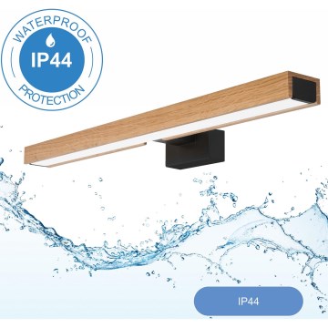 Brilagi - Éclairage de miroir salle de bain WOODY MIRROR LED/12W/230V IP44 chêne/noir