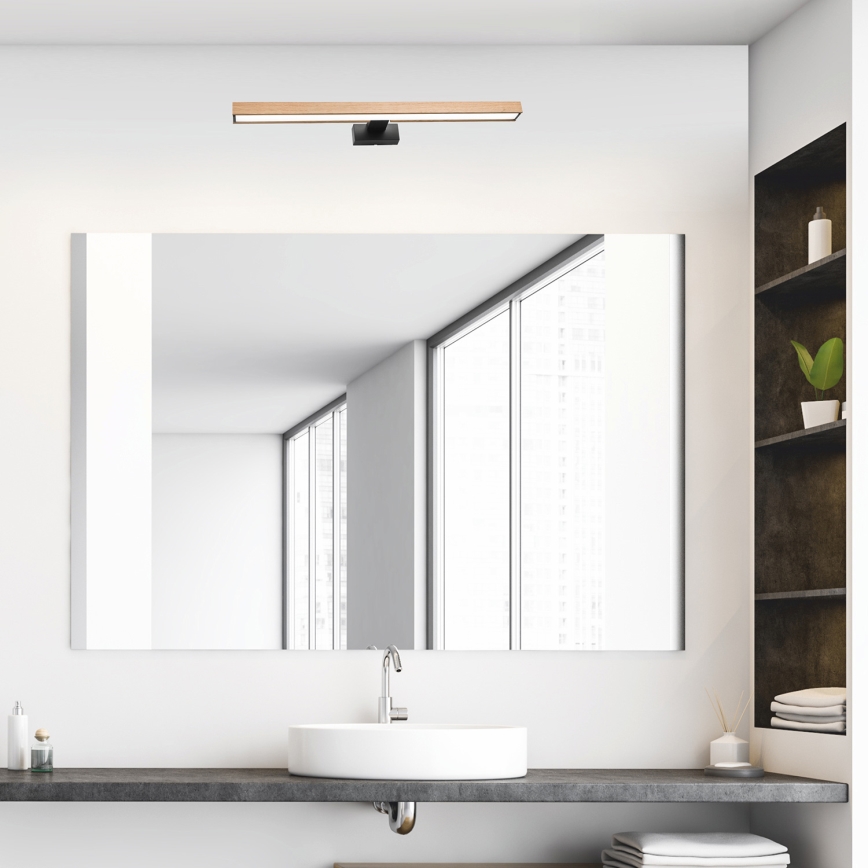 Brilagi - Éclairage de miroir salle de bain WOODY MIRROR LED/12W/230V IP44 chêne/noir