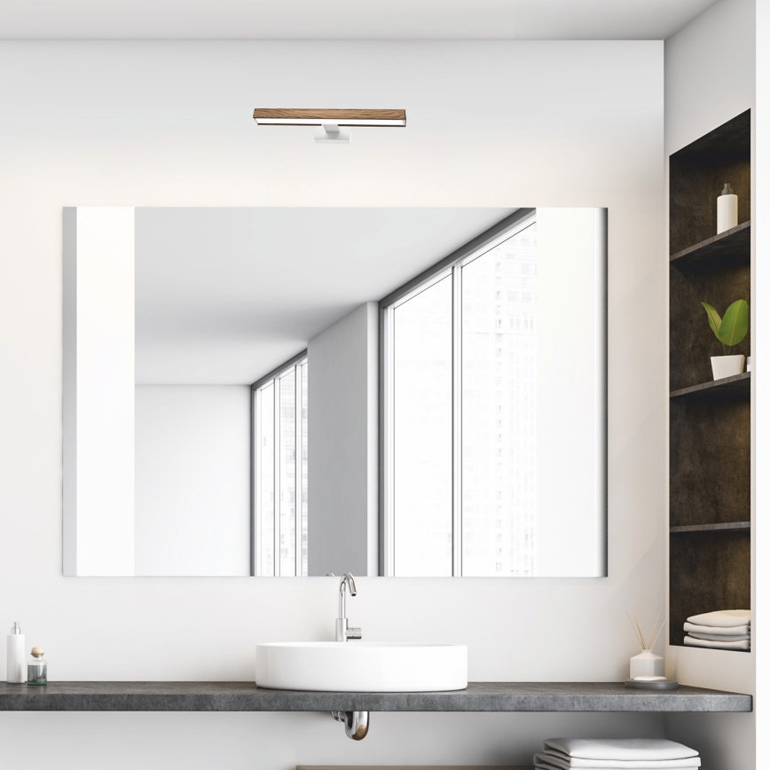 Brilagi - Éclairage de miroir salle de bain WOODY MIRROR LED/8W/230V IP44 chêne/blanc