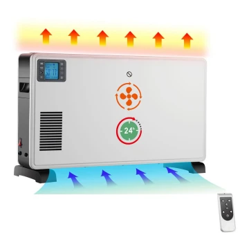 Brilagi - Elektrische convectorkachel 1000/1300/2300W LCD/timer/TURBO/thermostaat wit + AB