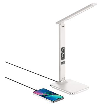 Brilagi - Lampe à intensité variable avec charge sans fil QI et USB REGINA LED/8,5W/230V blanche