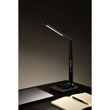 Brilagi - Lampe à intensité variable avec charge sans fil QI et USB REGINA LED/8,5W/230V noir