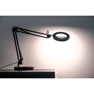 Brilagi - Lampe de table à intensité variable avec loupe LENS LED/12W/5V 3000/4200/6000K noir