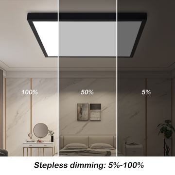 Brilagi - LED Dimbare badkamer plafondverlichting FRAME SMART LED/50W/230V 60x60 cm 3000-6000K IP44 zwart + afstandsbediening