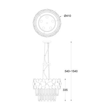 Brilagi - LED Kristallen hanglamp aan een koord MIRAGE 5xE14/40W/230V