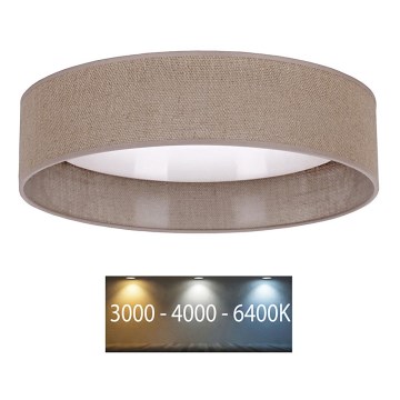 Brilagi - LED Plafondlamp VELVET LED/12W/230V d. 30 cm 3000K/4000K/6400K bruin