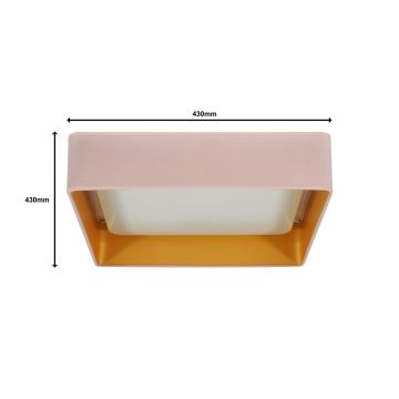 Brilagi - LED Plafondlamp VELVET SQUARE LED/24W/230V roze