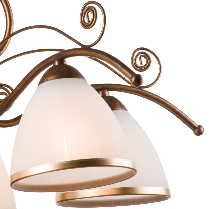 Brilagi - LED Suspension chaîne ANTICO 5xE27/60W/230V bronze patiné