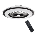 Brilagi - Luminaire à intensité variable avec ventilateur RONDA LED/48W/230V 3000-6000K noir + télécommande