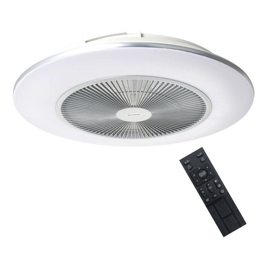 Brilagi - Luminaire à intensité variable LED avec ventilateur AURA LED/38W/230V 3000-6000K argenté + télécommande