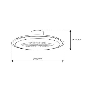 Brilagi - Luminaire LED à intensité variable avec ventilateur RONDA LED/48W/230V 3000-6000K argenté+ télécommande