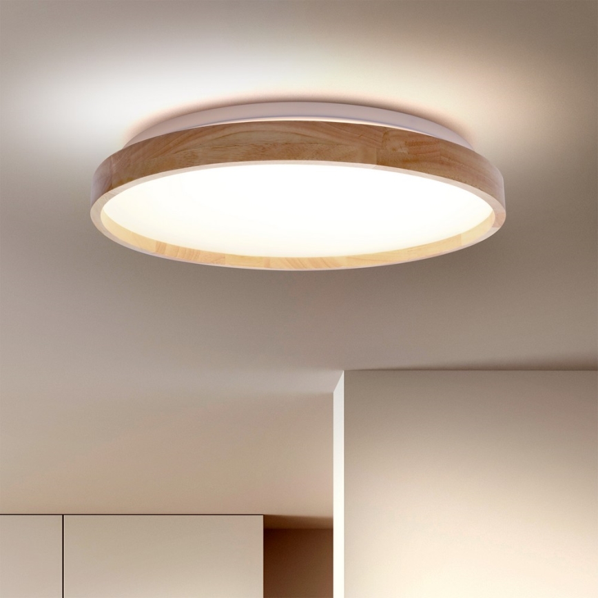 Brilagi - Plafonnier à intensité variable ALSON LED/48W/230V 3000-6500K chêne d. 39,5 cm + télécommande