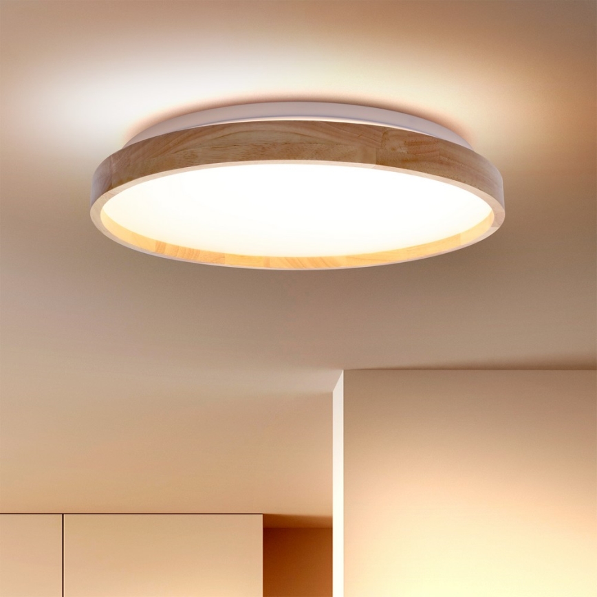 Brilagi - Plafonnier à intensité variable ALSON LED/48W/230V 3000-6500K chêne d. 39,5 cm + télécommande