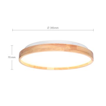 Brilagi - Plafonnier à intensité variable ALSON LED/48W/230V 3000-6500K chêne d. 39,5 cm + télécommande