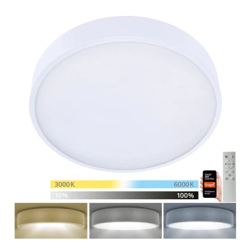 Brilagi - Plafonnier à intensité variable POOL SMART LED/48W/230V 40 cm 3000-6000K Wi-Fi Tuya + télécommande blanc