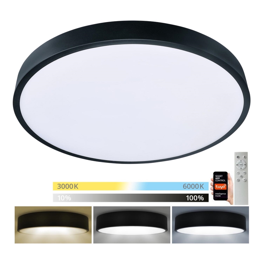 Brilagi - Plafonnier à intensité variable POOL SMART LED/60W/230V 50 cm 3000-6000K Wi-Fi Tuya + télécommande noir