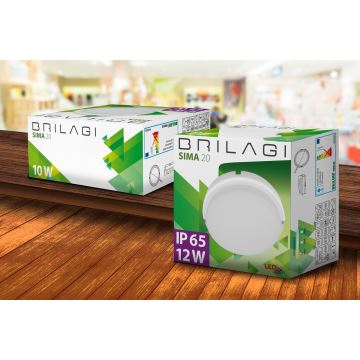 Brilagi - Plafonnier industriel LED SIMA LED/12W/230V IP65 noir