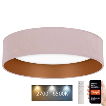 Brilagi - Plafonnier LED à intensité variable VELVET SMART LED/36W/230V d. 55 cm 2700-6500K Wi-Fi Tuya rose/doré + télécommande