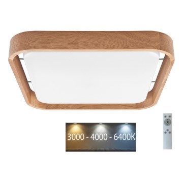 Brilagi - Plafonnier LED MANAROLA CUBIC LED/24W/230V 3000-6500K chêne + Télécommande