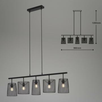 Brilo 4076-055 - Hanglamp aan een koord RETRO 5xE14/40W/230V