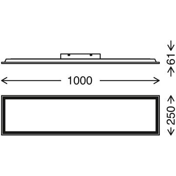 Brilo - Plafonnier à intensité variable LED PIATTO LED/24W/230V 3000-6500K 100x25 cm + télécommande