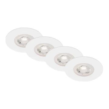 Brilo - SET 4x Hangende LED Badkamer plafond verlichting LED/4,9W/230V IP44 wit