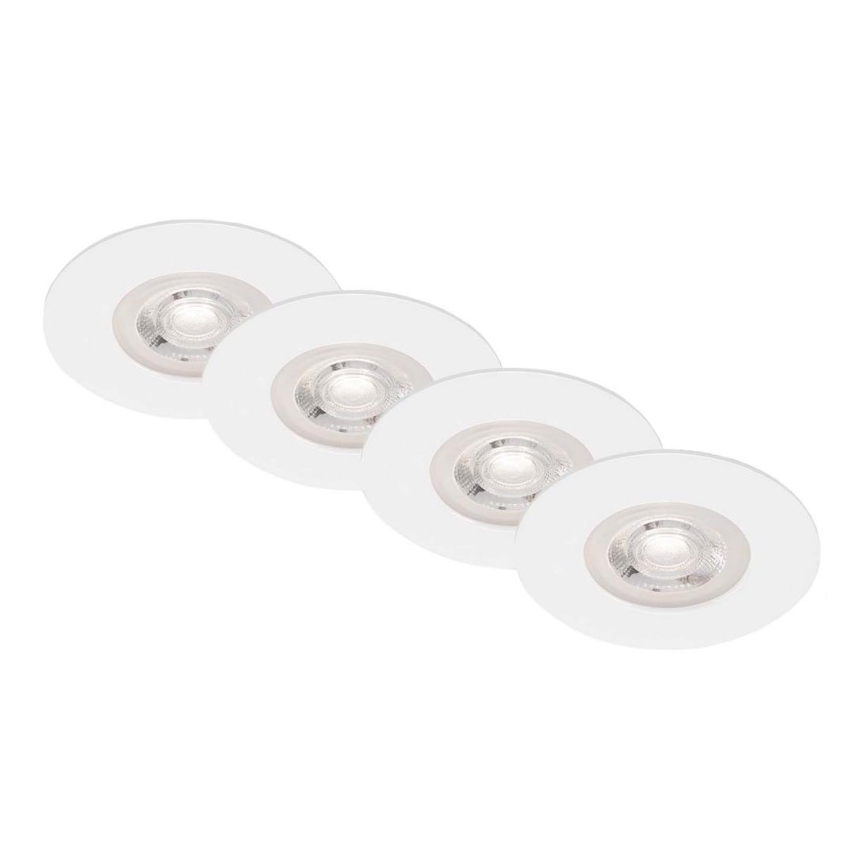 Brilo - SET 4x Hangende LED Badkamer plafond verlichting LED/4,9W/230V IP44 wit