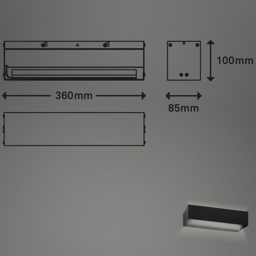 Briloner 2204-015 - LED Wandlamp voor buiten LED/8W/230V IP44 zwart