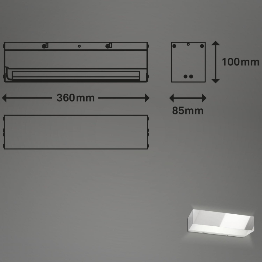 Briloner 2204-018 - LED Wandlamp voor buiten LED/8W/230V IP44 chroom