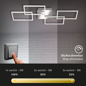 Briloner 3091-018 - Dimbare LED plafondlamp FRAME LED/30W/230V chroom