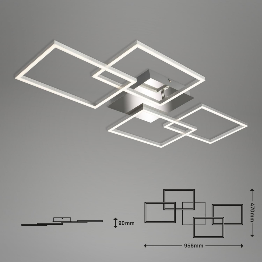 Briloner 3091-018 - Dimbare LED plafondlamp FRAME LED/30W/230V chroom