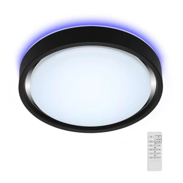 Briloner 3227-015 - Plafonnier à intensité variable LED RGB avec détecteur TALENA LED/24W/230V noir + télécommande