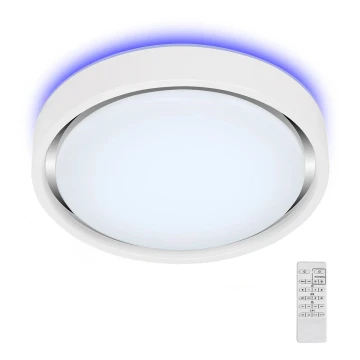 Briloner 3227-016 - Luminaire LED RGB à intensité variable avec détecteur TALENA LED/24W/230V blanc + télécommande